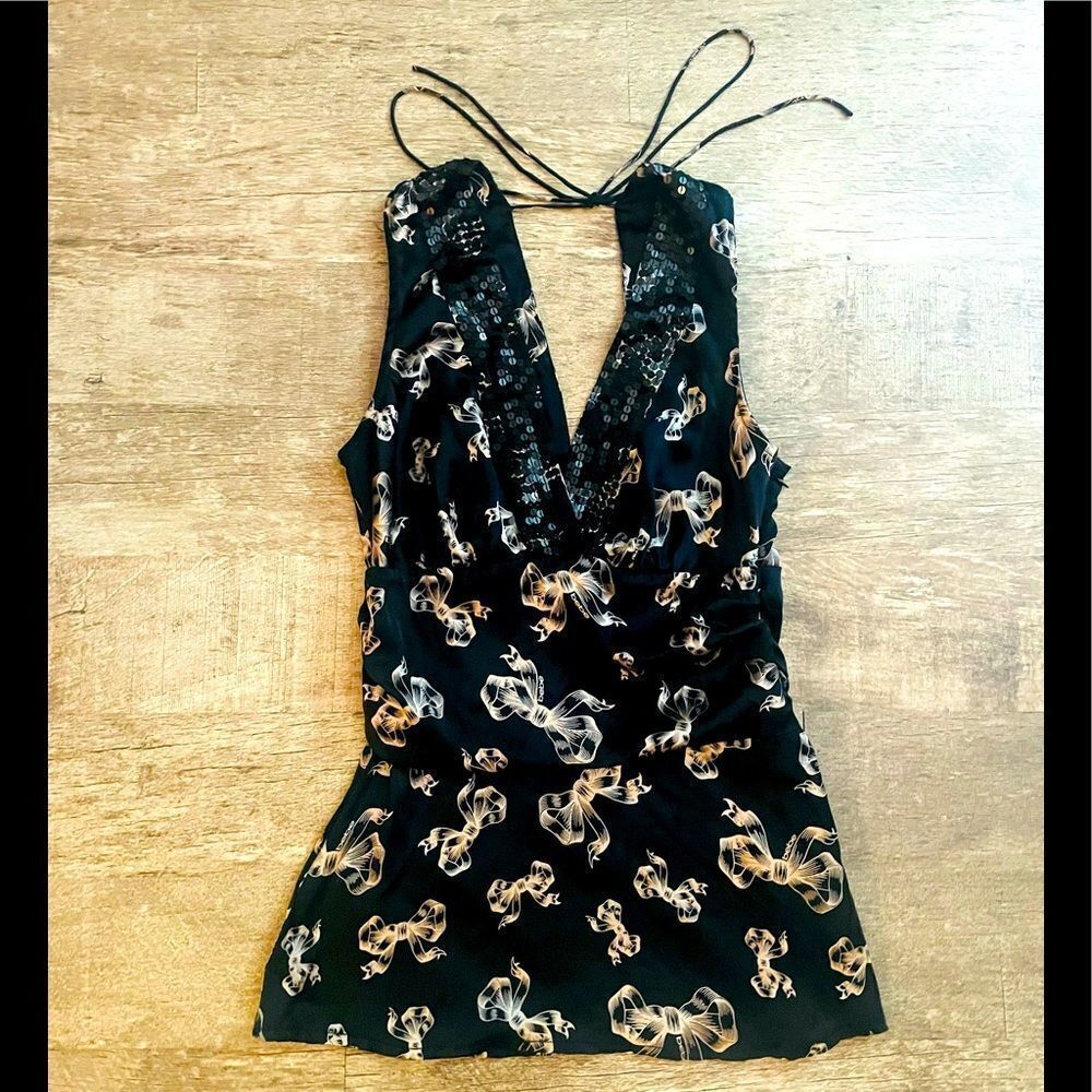 Women’s Bebe Sequin Bow Top Size XS